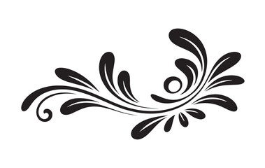 Fototapeta premium Elegant Floral Swirl Ornament with Bold Decorative Vines and Graceful Botanical Curves