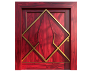  Modern Red Door with Minimal Gold Accents