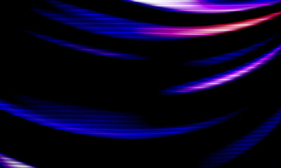 Abstract Purple Neon Waves With Striped Motion For Digital Background And Design