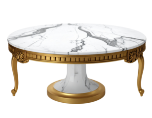 Elegant Round Table with Marble Surface and Luxury Styling