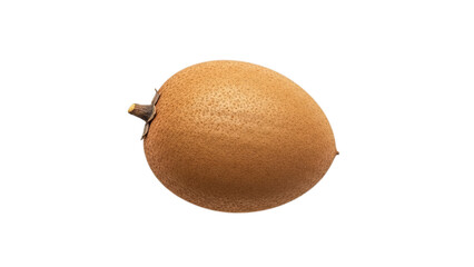 sapodilla fruit isolated on a transparent background in flat lay