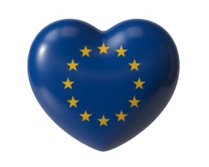 Show your European Union pride with this heart shaped flag, perfect for expressing patriotism and celebrating unity
