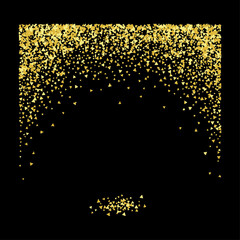 Golden confetti shower icon flat vector design.