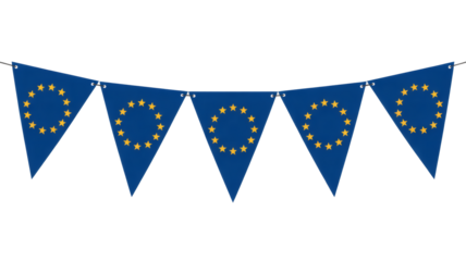 Celebrate European unity with vibrant bunting flags, perfect for events, parties, and festivals showing European solidarity