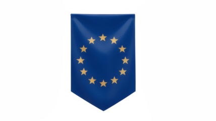 Elegant European Union flag banner with gold stars celebrating unity and partnership for global business and travel designs