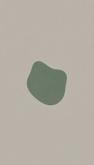 Soft organic blob: muted sage green, blurred edges, floating on warm gray, zero detail, calming