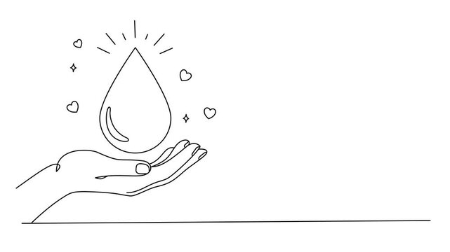 Minimalist National Blood Donor Month Day Line art Animation. Suitable for celebration