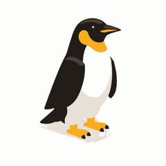 Pingüino geométrico en fondo blanco