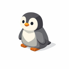 Peng&uuml;ino beb&eacute; encantador en isom&eacute;trico