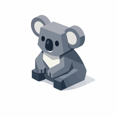 Koala isom&eacute;trico sobre fondo blanco