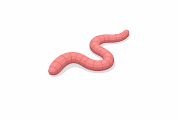 Gusano rosa en dise&ntilde;o isom&eacute;trico