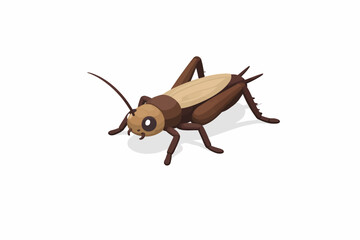 Saltamontes isom&eacute;trico en dise&ntilde;o plano