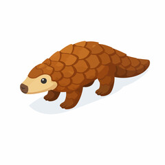 Pangol&iacute;n en dise&ntilde;o isom&eacute;trico plano