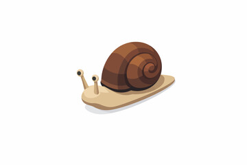 Caracol minimalista en estilo isom&eacute;trico