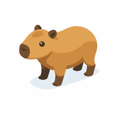 Capibara en estilo vectorial isom&eacute;trico