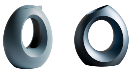 Two metallic washers isolated on transparent background