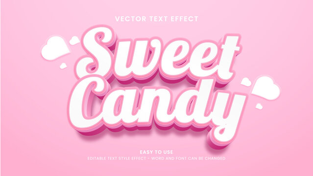 sweet candy editable text effect 3d