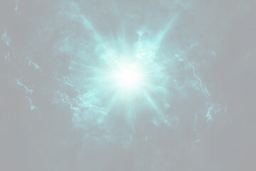 Ethereal cyan light glow with soft cloudy textures and a radiant central sunburst for magical or sci-fi backdrops.