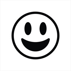 Fototapeta premium Smiley Face Icon – Happy Face Vector Outline Symbol 