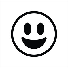 Fototapeta premium Smiley Face Icon – Happy Face Vector Outline Symbol 