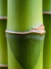 Detailed Focus on Vivid Green Bamboo Stalks in a Natural Setting