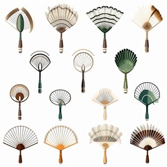 Elegant Hand Fan Collection Decorative Asian Fans for Design, Crafts, and Cultural Artistry