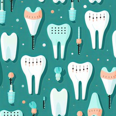 Dental Health Pattern Seamless Design of Teeth and Implants for Dentistry Projects