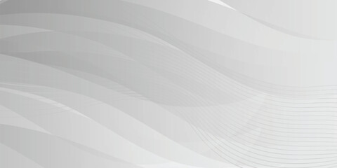 Abstract white grey background with dynamic wavy lines and smooth gradients. Modern elegant flow design for business presentation, tech header, corporate banner, and professional digital backdrop