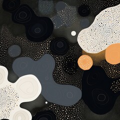 Abstract Organic Shapes and Dots Modern Art Background for Creative Projects and Designs