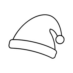 Santa Hat Line Art Icon | Simple Christmas Cap Outline Illustration