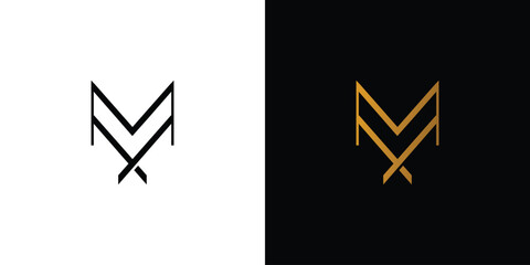 Luxury and modern letter MX initials logo design
