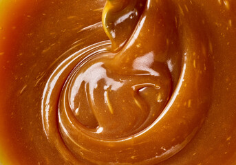 freshly cooked caramel sauce background