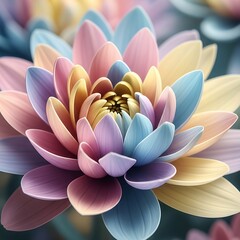 Dreamy pastel floral bloom with delicate petals and soft hues