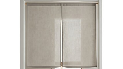 Elegant linen privacy curtains in soft neutral tones filtering daylight