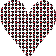 Geometric heart pattern in black and red, modern vector illustration for Valentine&rsquo;s Day, love themes, and branding. isolated on transparent background
