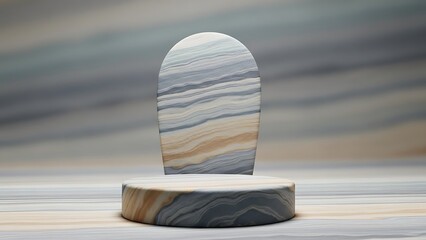 Marble product display stage for cosmetics and beauty products scene
