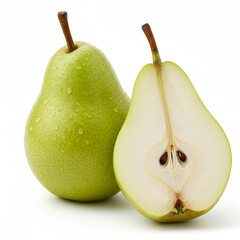 Fresh Green Pear Isolated White