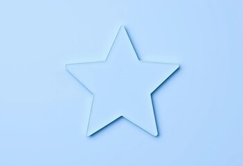 Obraz premium Simple, five-pointed star shape, flat design, solid color, emblem, art