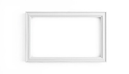 Fototapeta premium Clean white wooden picture frame isolated on white background, wood, gallery