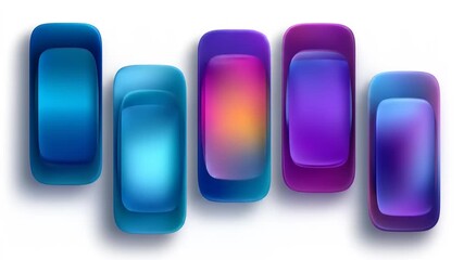 Abstract colorful design elements with gradated colors and shadows - Powered by Adobe