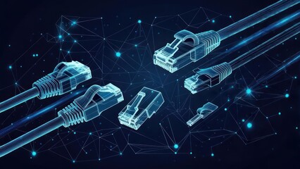 Network cables, RJ45 connectors, digital design