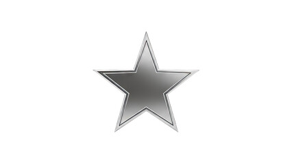 Fototapeta premium 3D Silver Star Emblem on transparent background