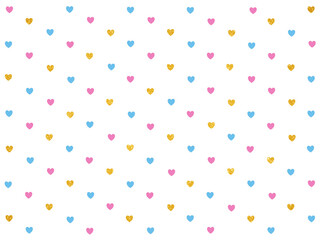 パステルカラーのハート柄背景｜かわいいドット風パターン素材