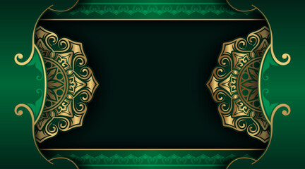 luxury green background with mandala ornament © Pendraw
