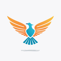 Obraz premium Stylized Dove with Open Wings Vector Illustration.