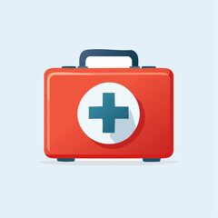 Fototapeta premium Stylized First Aid Kit with Red Accents and Medical Cross.