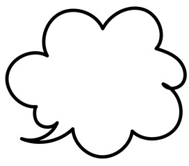 手描きのモクモク吹き出し（黒線塗り無し）