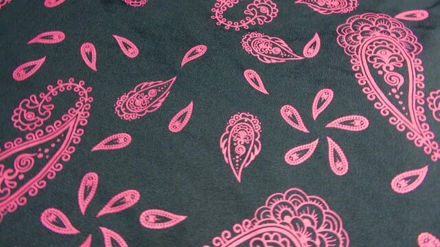 close-up of patterned satin fabric