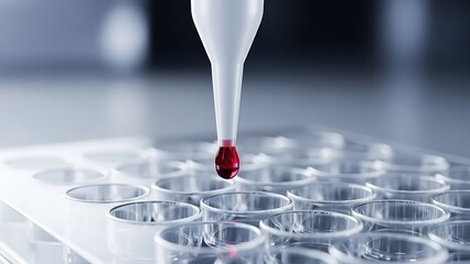 Dropping Red Liquid into Test Tubes in Science Environment