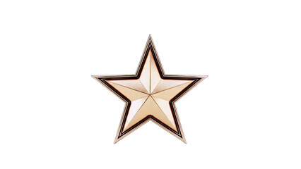 Obraz premium 3D Polished Five-Pointed Star Emblem on transparent background